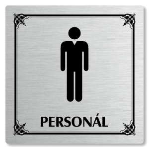 WC muži personál, 118x118mm, stříbrná, Nebraska